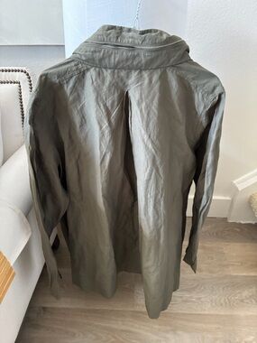 Women's Lightweight Olive Green Jacket - Casual Button-Up Coat